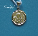 Medalik św. Jan Paweł II srebrny diamentowany